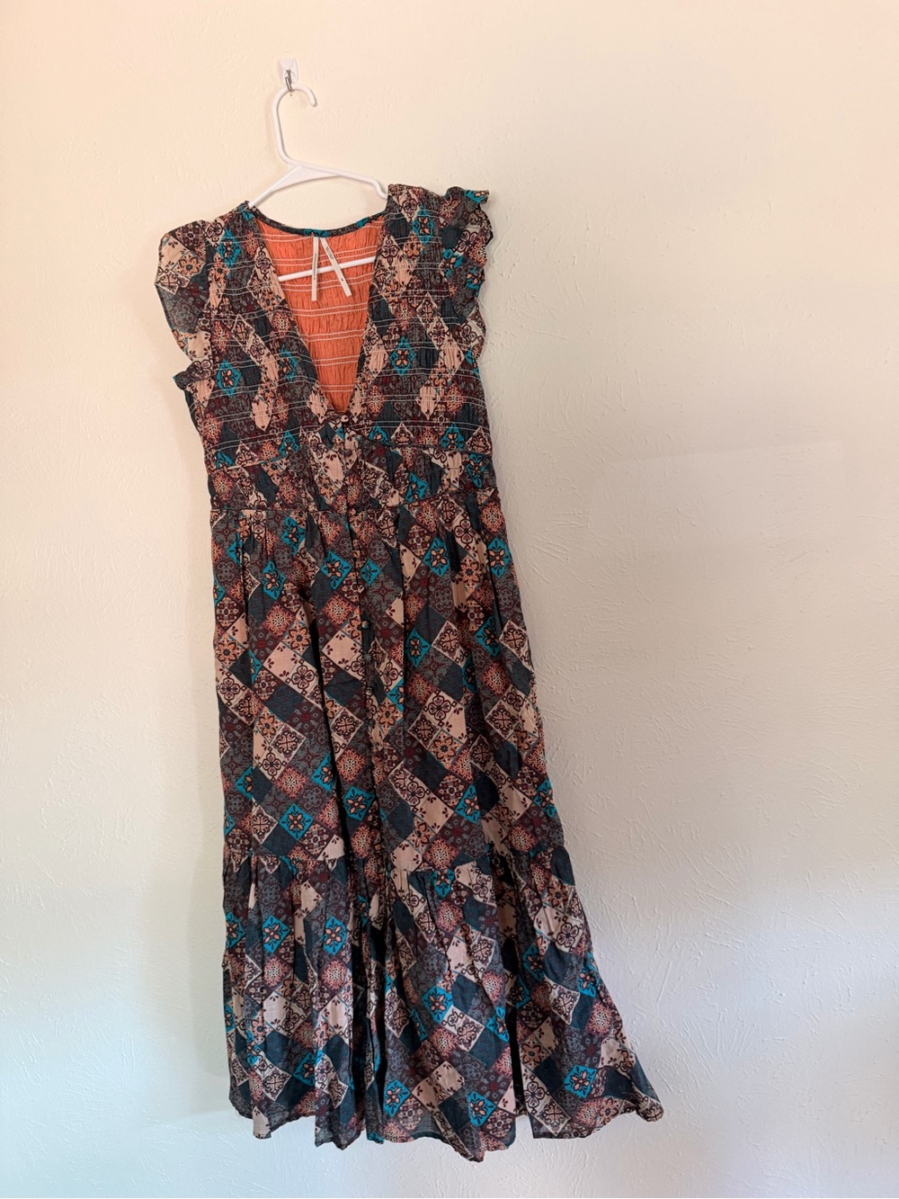 Bohemian Patchwork Maxi Dress Anthropolgie Medium Petite - Picture 3 of 7